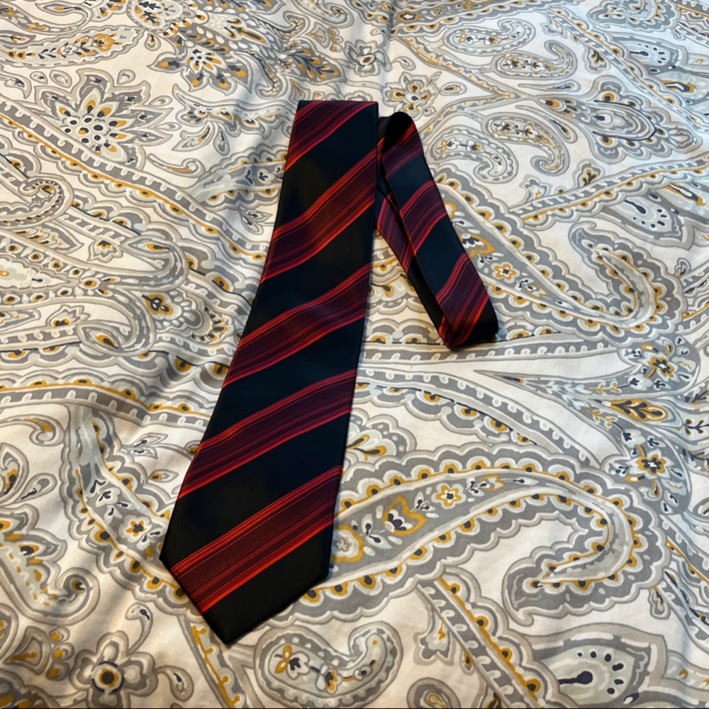 Elegant Black and Red Striped Men's Tie